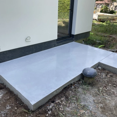 Titanium Wit Oxide Betonnen Terras Boortmeerbeek