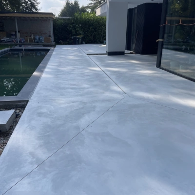 Titanium Wit Oxide Betonnen Terras Boortmeerbeek