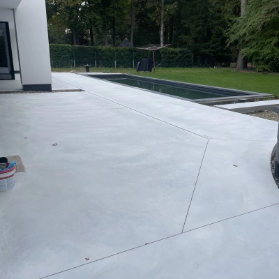 Titanium Wit Oxide Betonnen Terras Boortmeerbeek